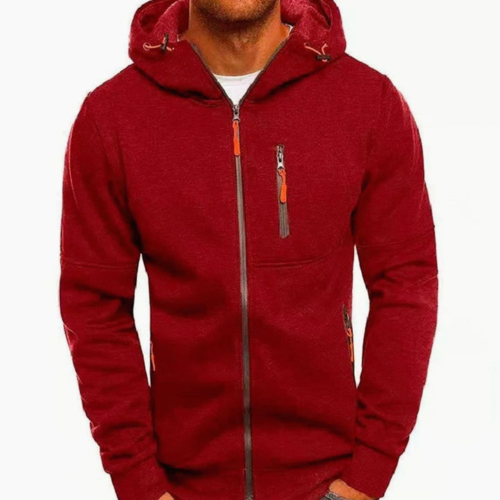 Herren Kapuzen-Sweatjacke mit Reißverschluss und Taschen - 4