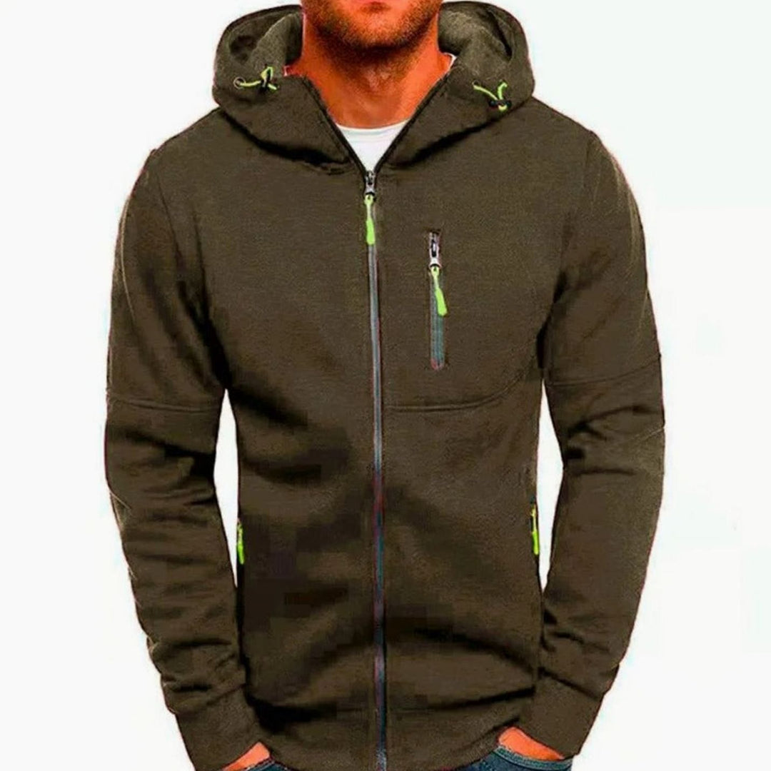 Herren Kapuzen-Sweatjacke mit Reißverschluss und Taschen - 5