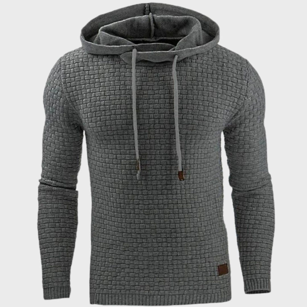 Herren Kapuzenpullover mit Muster Vintage-Strukturierter Hoodie - Grau