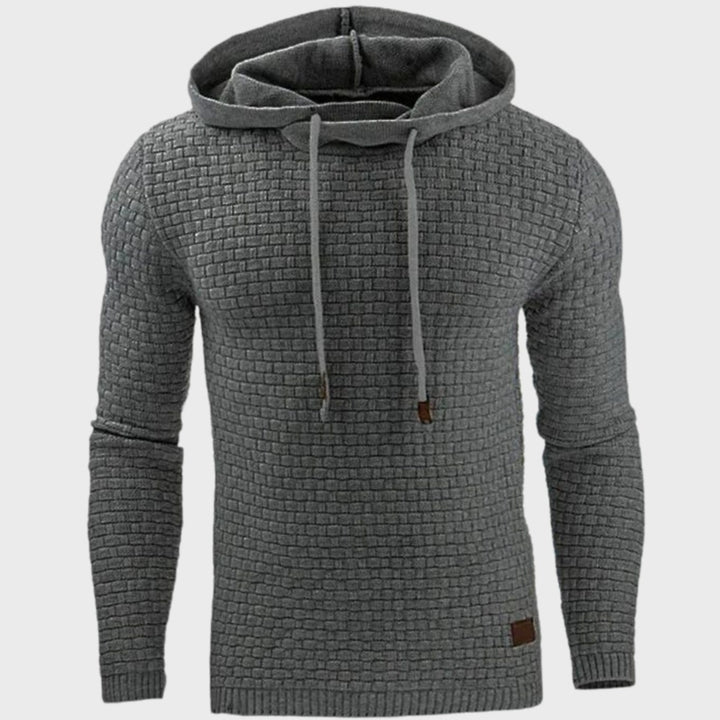 Herren Kapuzenpullover mit Muster Vintage-Strukturierter Hoodie - Grau