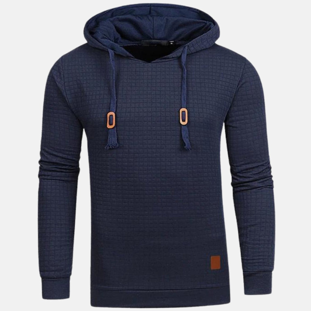 Herren Kapuzenpullover mit Muster Vintage-Strukturierter Hoodie - Marineblau