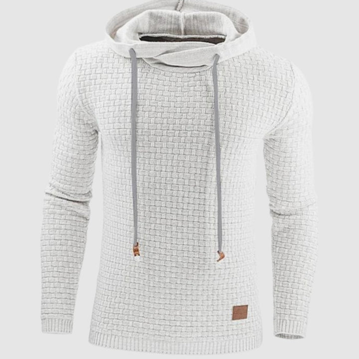 Herren Kapuzenpullover mit Muster Vintage-Strukturierter Hoodie - Weiß
