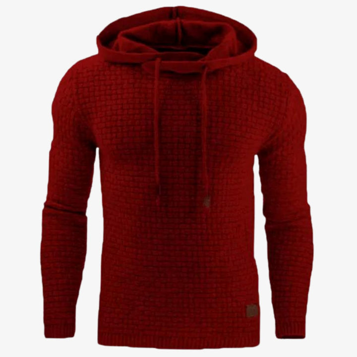 Herren Kapuzenpullover mit Muster Vintage-Strukturierter Hoodie - Rot