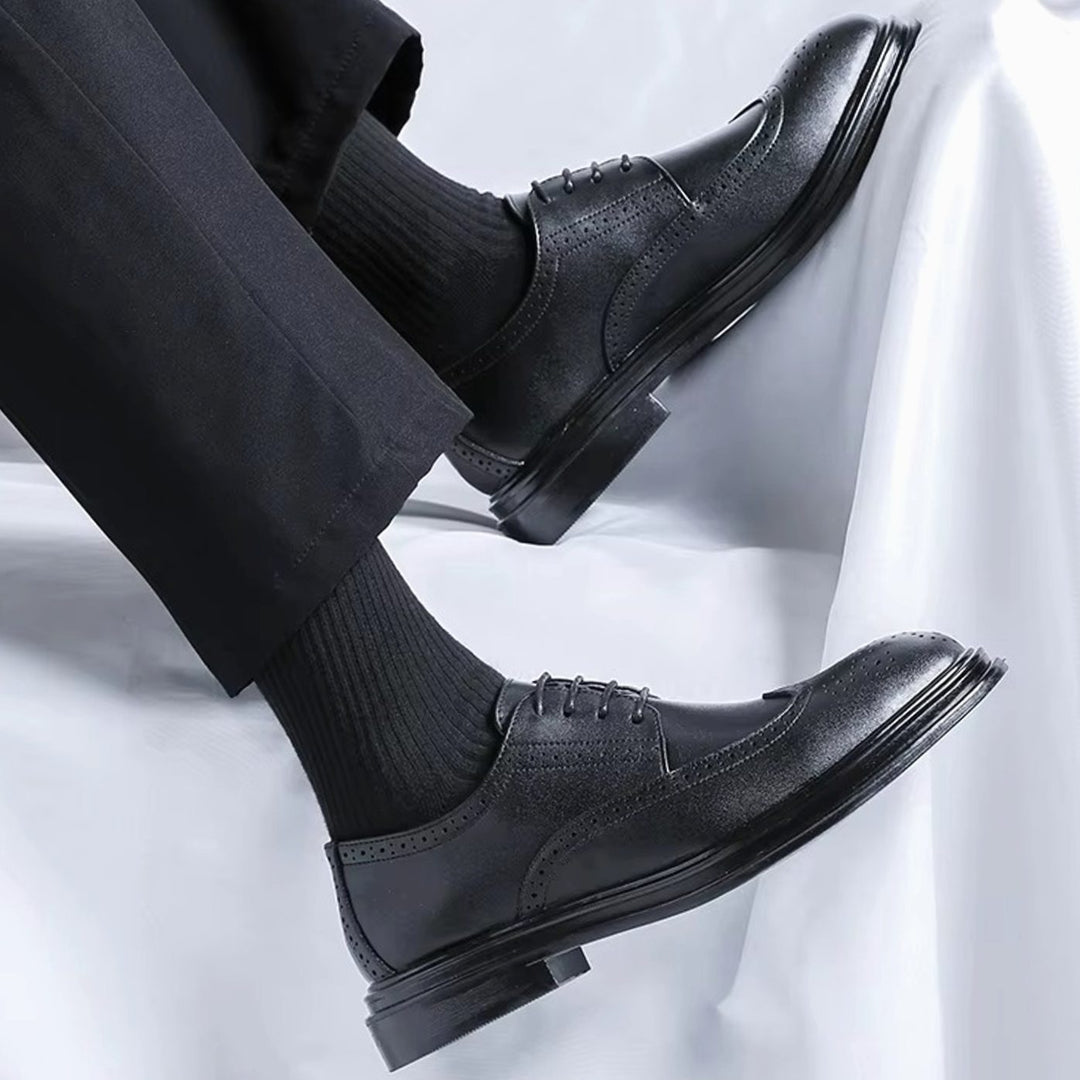Herren Klassische Flügelspitzen Derby-Schnürschuhe für Formelle Anlässe