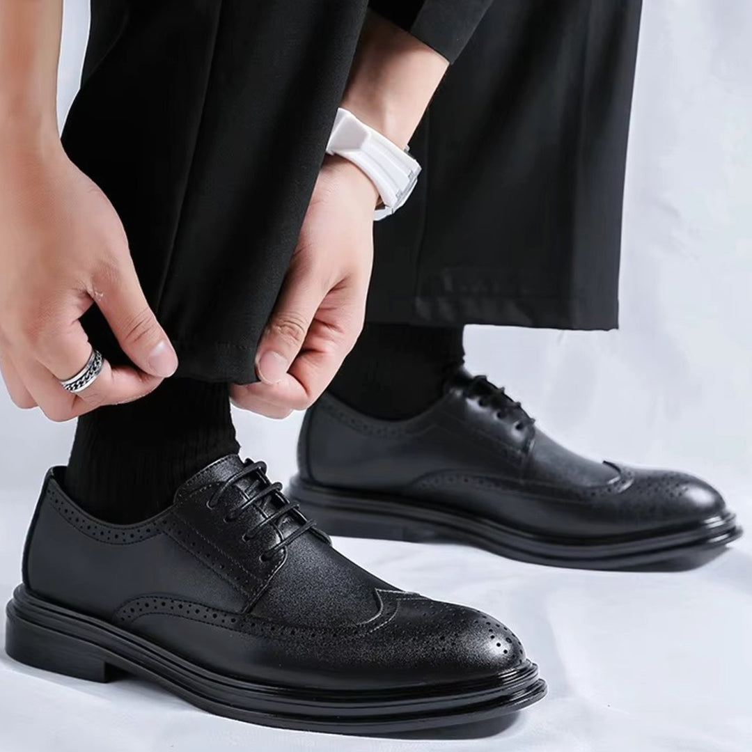 Herren Klassische Flügelspitzen Derby-Schnürschuhe für Formelle Anlässe