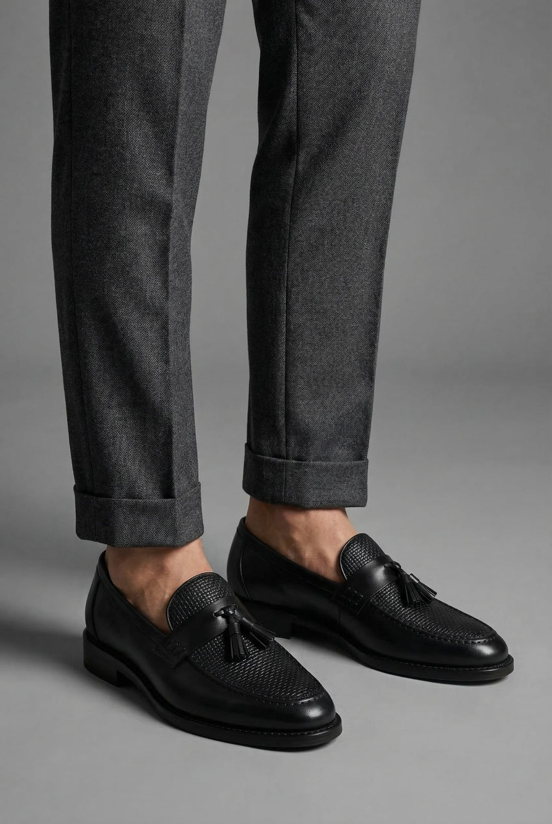 Herren Klassische Gewebte Quasten-Slipper Loafers
