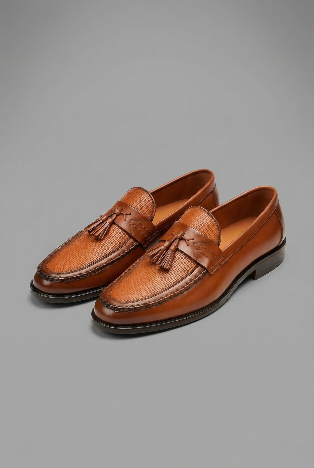 Herren Klassische Gewebte Quasten-Slipper Loafers - Brown