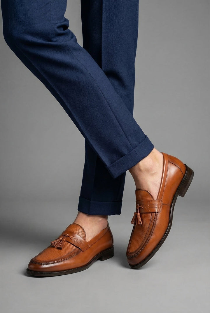 Herren Klassische Gewebte Quasten-Slipper Loafers