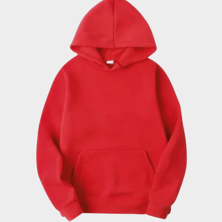Herren Klassischer Kapuzenpullover im Casual-Stil mit Kängurutasche - Rot