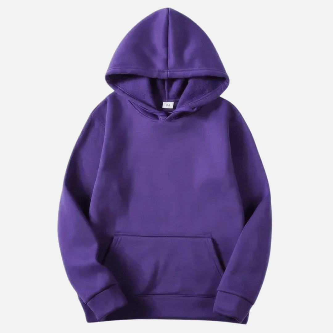 Herren Klassischer Kapuzenpullover im Casual-Stil mit Kängurutasche - Lila