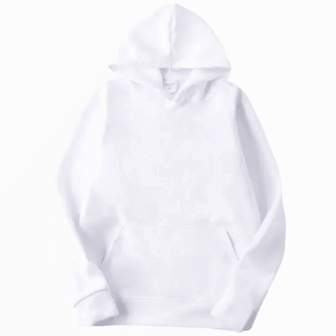 Herren Klassischer Kapuzenpullover im Casual-Stil mit Kängurutasche - Weiß