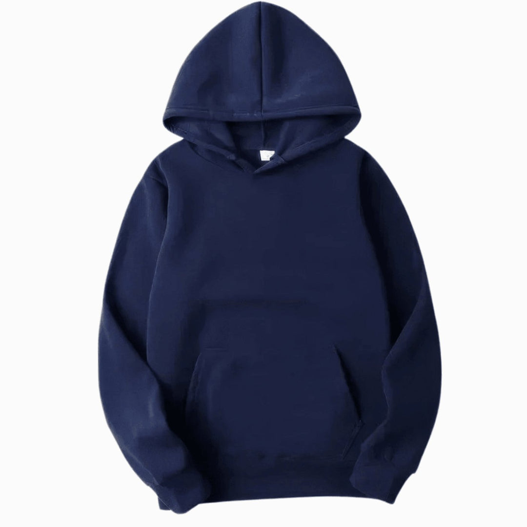 Herren Klassischer Kapuzenpullover im Casual-Stil mit Kängurutasche - Marineblau