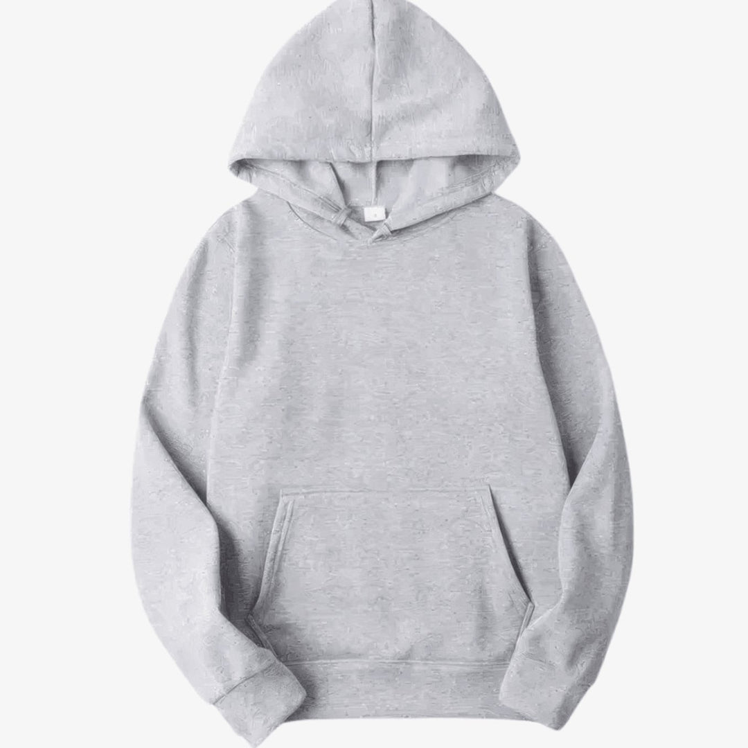 Herren Klassischer Kapuzenpullover im Casual-Stil mit Kängurutasche - Grau