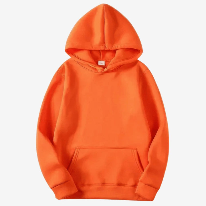 Herren Klassischer Kapuzenpullover im Casual-Stil mit Kängurutasche - Orange