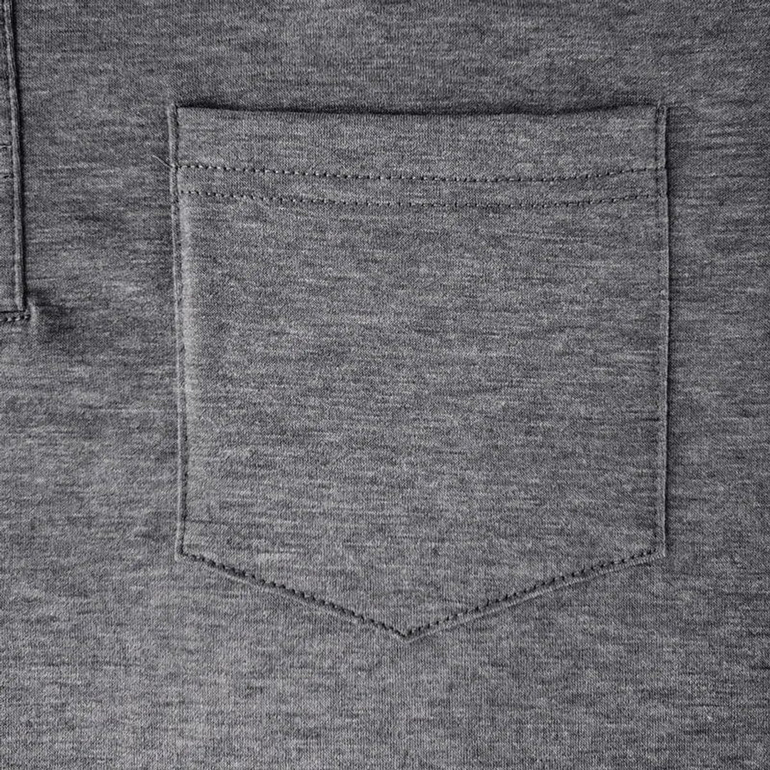 Herren Langarm-Poloshirt mit Brusttasche und Knopfleiste