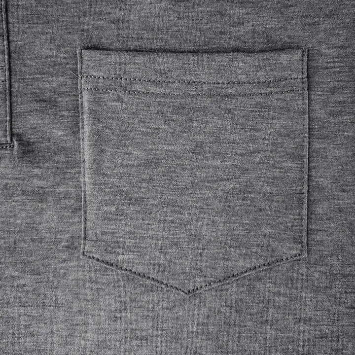 Herren Langarm-Poloshirt mit Brusttasche und Knopfleiste