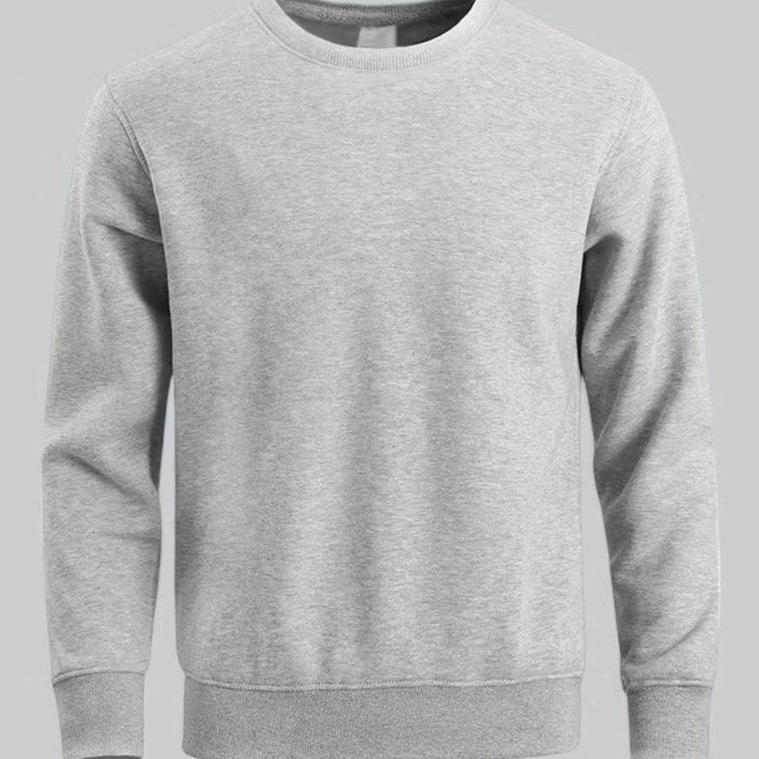 Herren Langarm Rundhals Sweatshirt lockere Passform - Grau