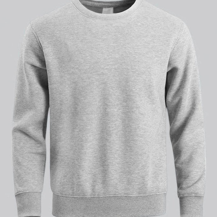 Herren Langarm Rundhals Sweatshirt lockere Passform - Grau