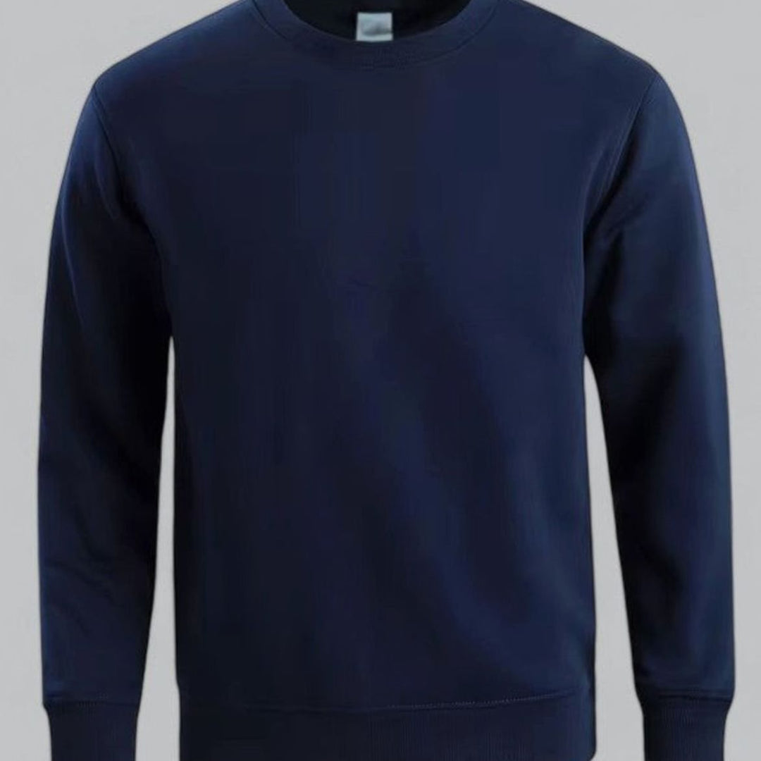 Herren Langarm Rundhals Sweatshirt lockere Passform - Marine