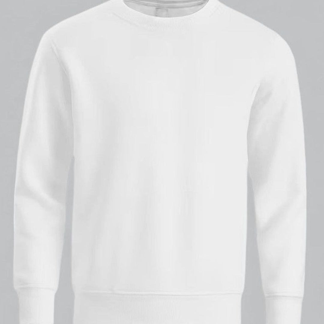 Herren Langarm Rundhals Sweatshirt lockere Passform - Weiß