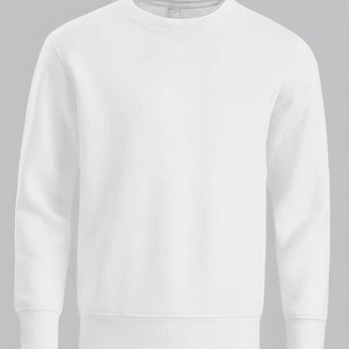 Herren Langarm Rundhals Sweatshirt lockere Passform - Weiß