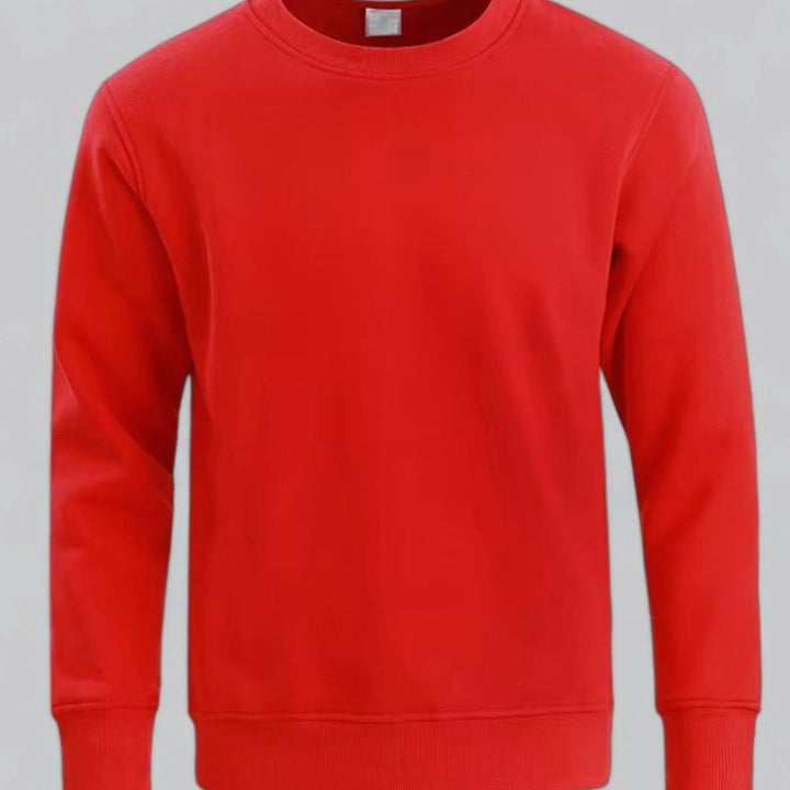 Herren Langarm Rundhals Sweatshirt lockere Passform - Rot