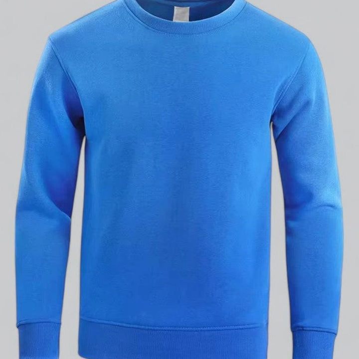 Herren Langarm Rundhals Sweatshirt lockere Passform - Blau
