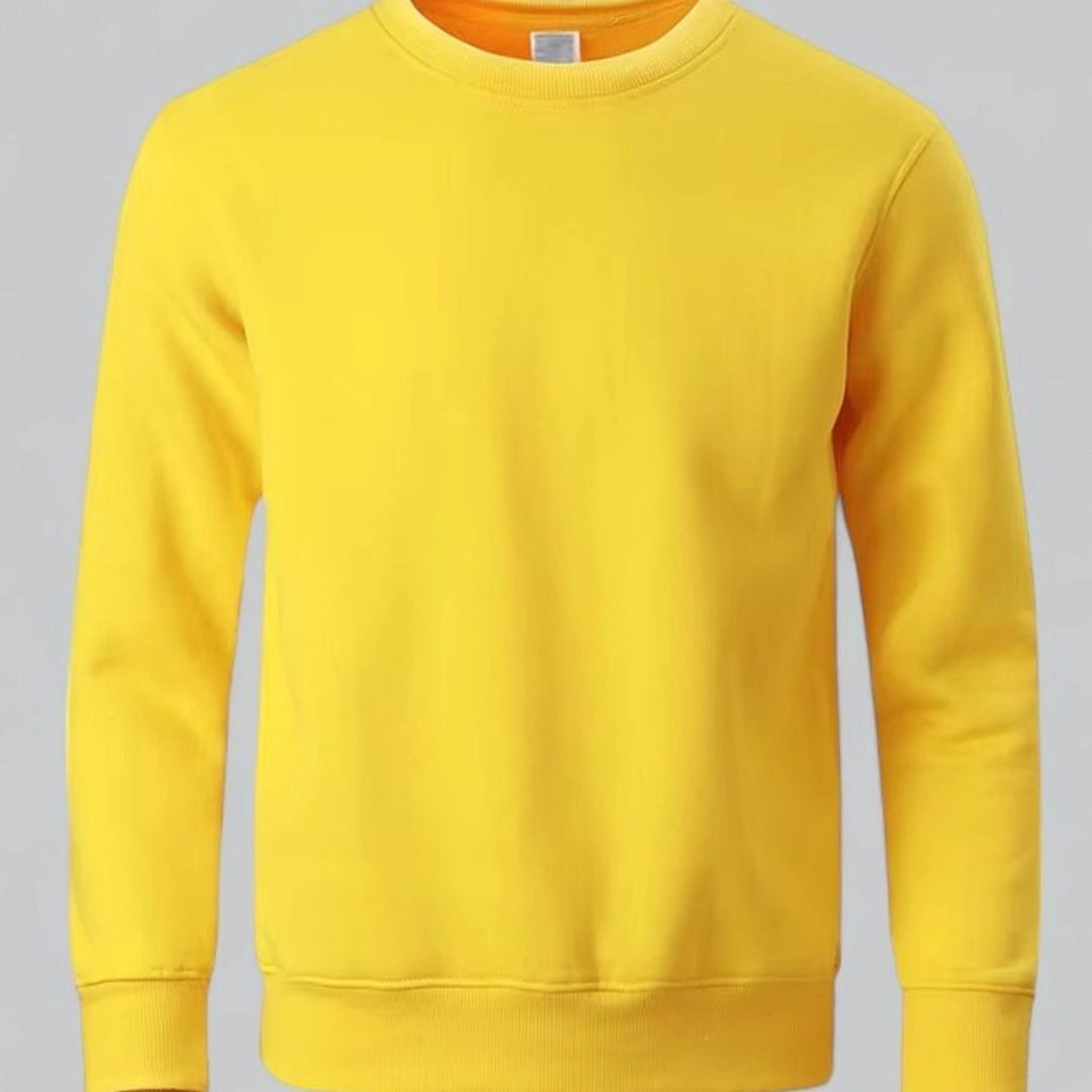 Herren Langarm Rundhals Sweatshirt lockere Passform - Gelb