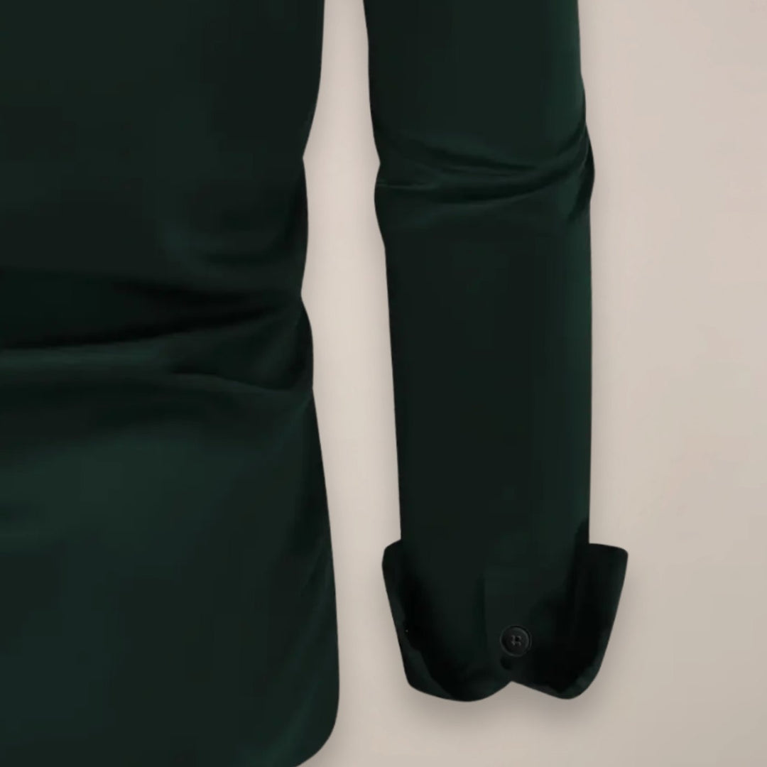 Herren Langarm Slim Fit Hemd klassischer Kentkragen knopfleiste