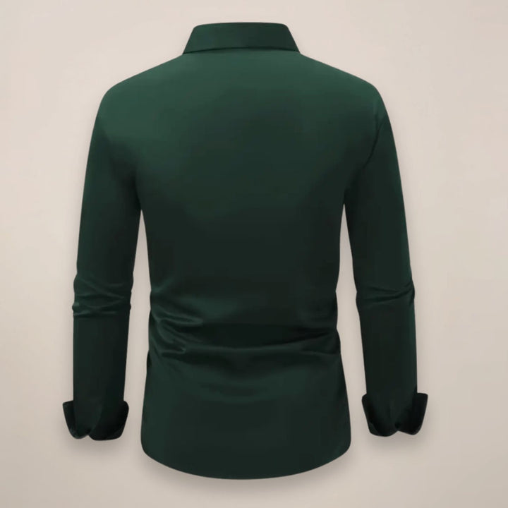 Herren Langarm Slim Fit Hemd klassischer Kentkragen knopfleiste