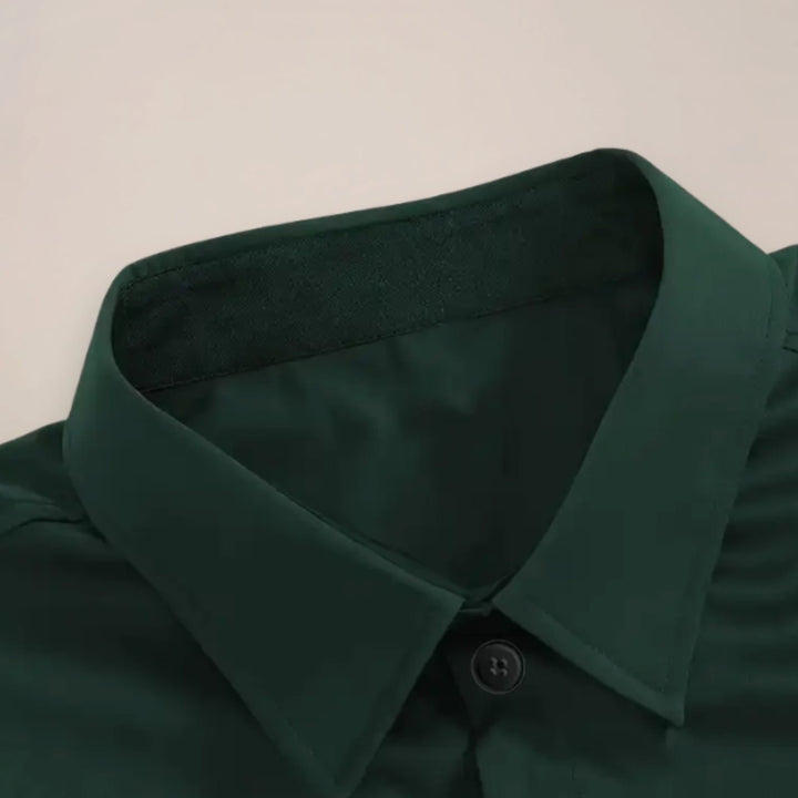 Herren Langarm Slim Fit Hemd klassischer Kentkragen knopfleiste