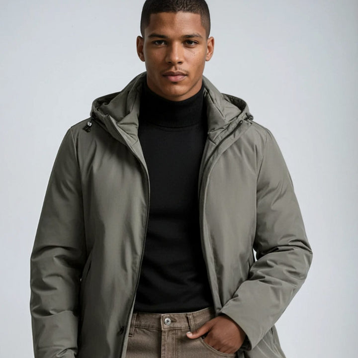 Herren Langarm-Winterjacke Wärmeisolierte Kapuzen-Parka