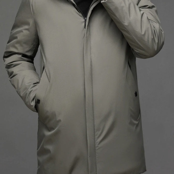 Herren Langarm-Winterjacke Wärmeisolierte Kapuzen-Parka
