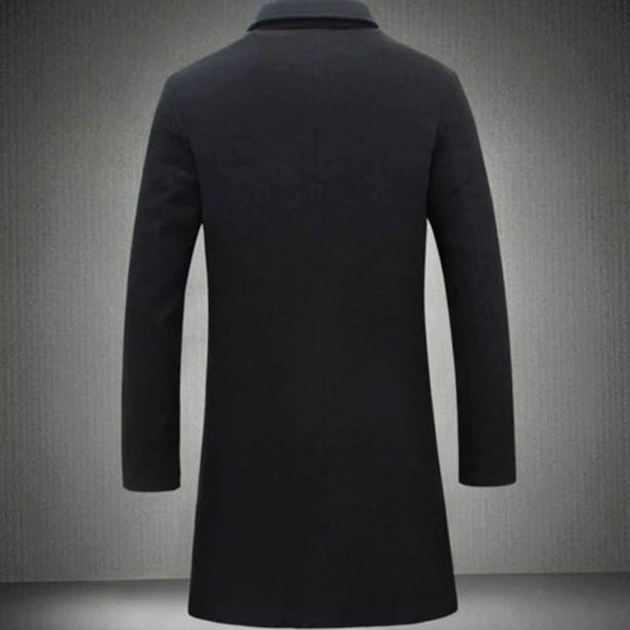 Herren Langer Taillierter Warmer Wintermantel Formell