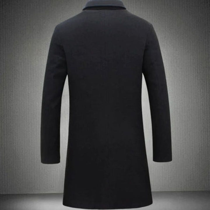 Herren Langer Taillierter Warmer Wintermantel Formell