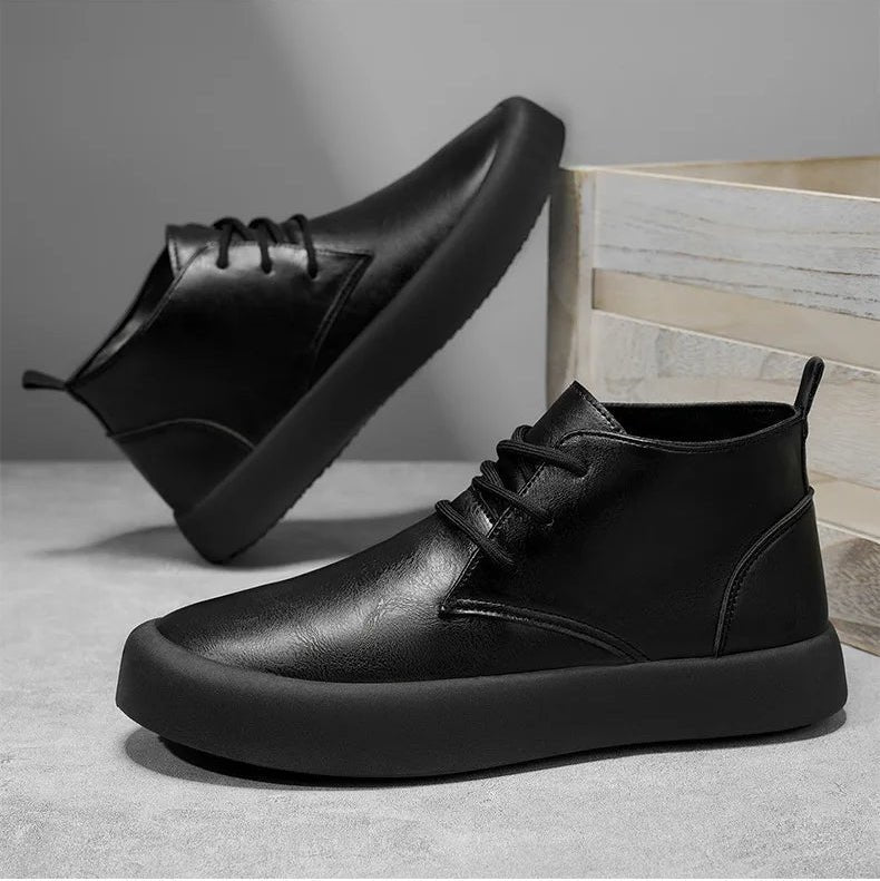 Herren Leder Chukka Boots Gepolsterte Sohle Schnürung