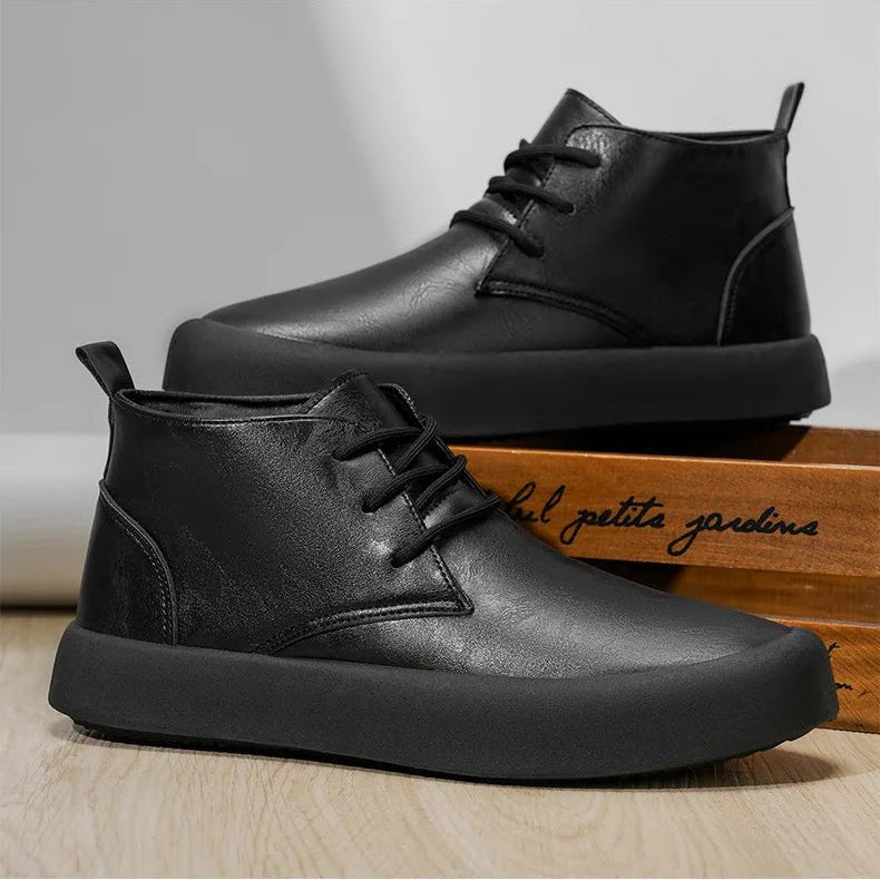 Herren Leder Chukka Boots Gepolsterte Sohle Schnürung