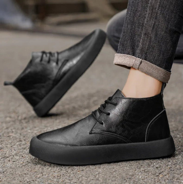 Herren Leder Chukka Boots Gepolsterte Sohle Schnürung