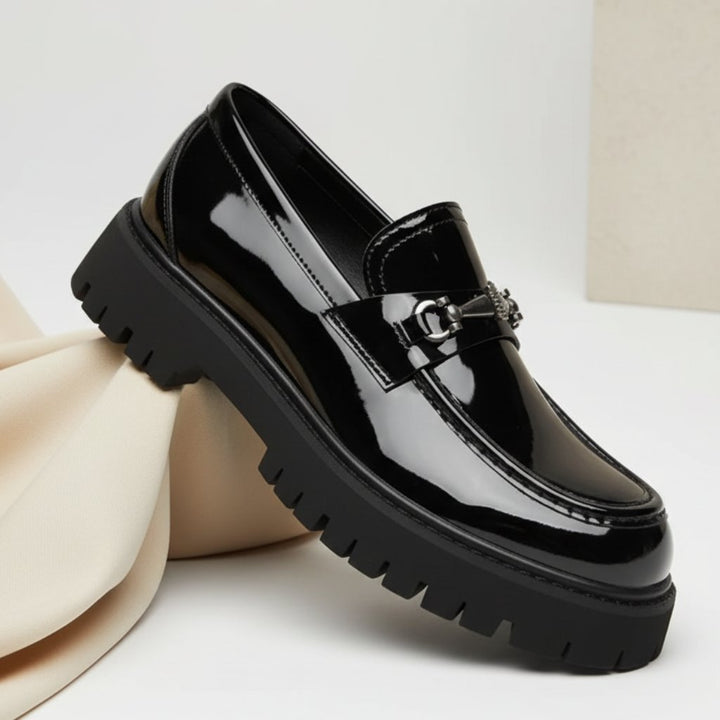 Herren Leder Loafer Business Schuhe mit Metallschnalle