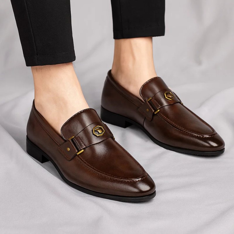 Herren Leder Loafer Business Slipper Italienisches Leder