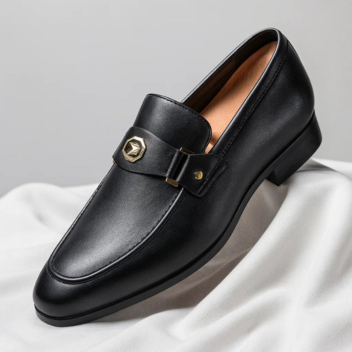 Herren Leder Loafer Business Slipper Italienisches Leder - Black