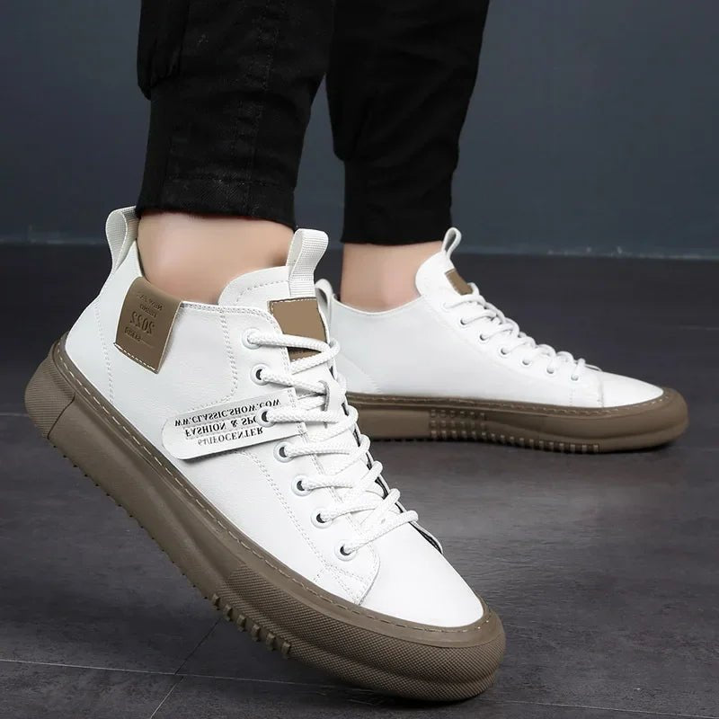 Herren Leder Sneakers Premium Rindsleder Ergonomisch