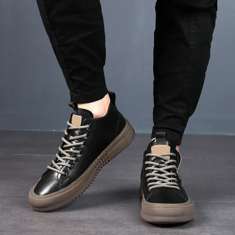 Herren Leder Sneakers Premium Rindsleder Ergonomisch