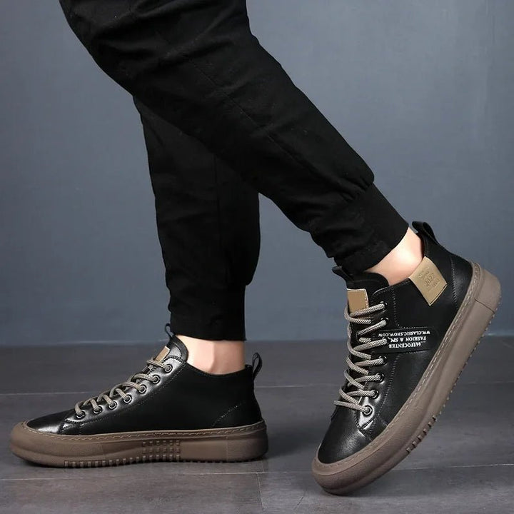Herren Leder Sneakers Premium Rindsleder Ergonomisch