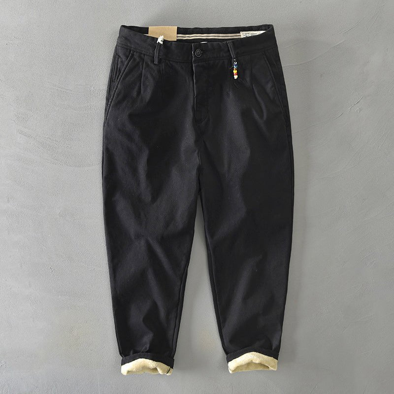 Herren Lässige Tapered Chino Hose - Black