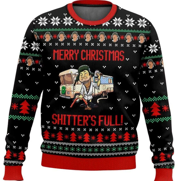 Herren Lustiger Ski-Themen-Weihnachtspullover Rundhals Ugly Sweater - Mehrfarbig 2