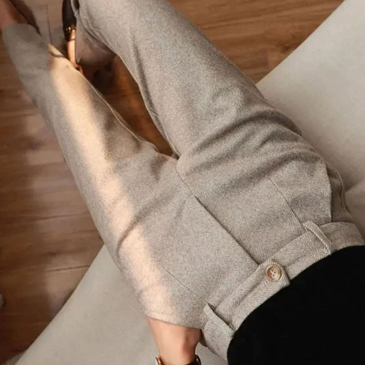 Herren Maßgeschneiderte Knöchellange Hose mit Bundfalten Frühjahr - Beige