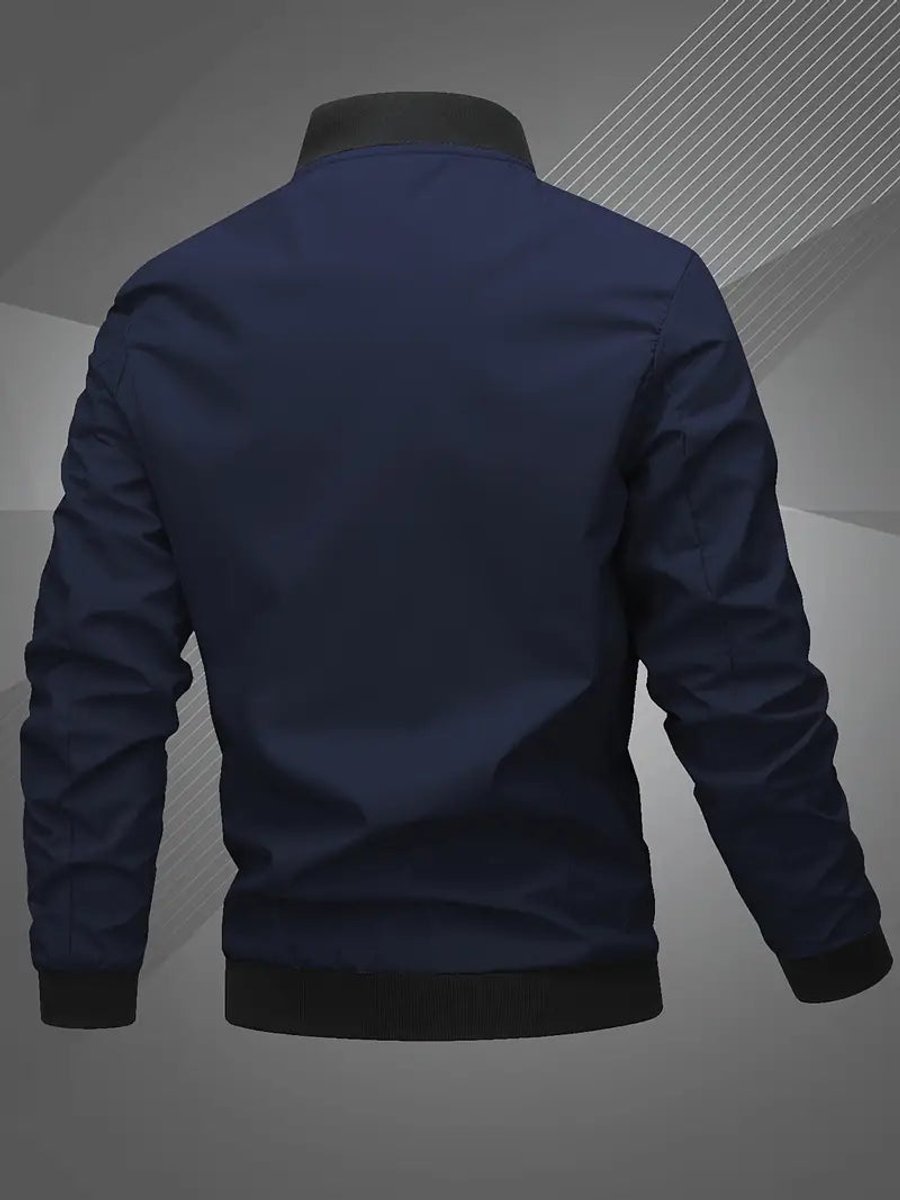 Herren Mens Bomber Jacket Lässige Polyester Blouson-Jacke Reißverschluss