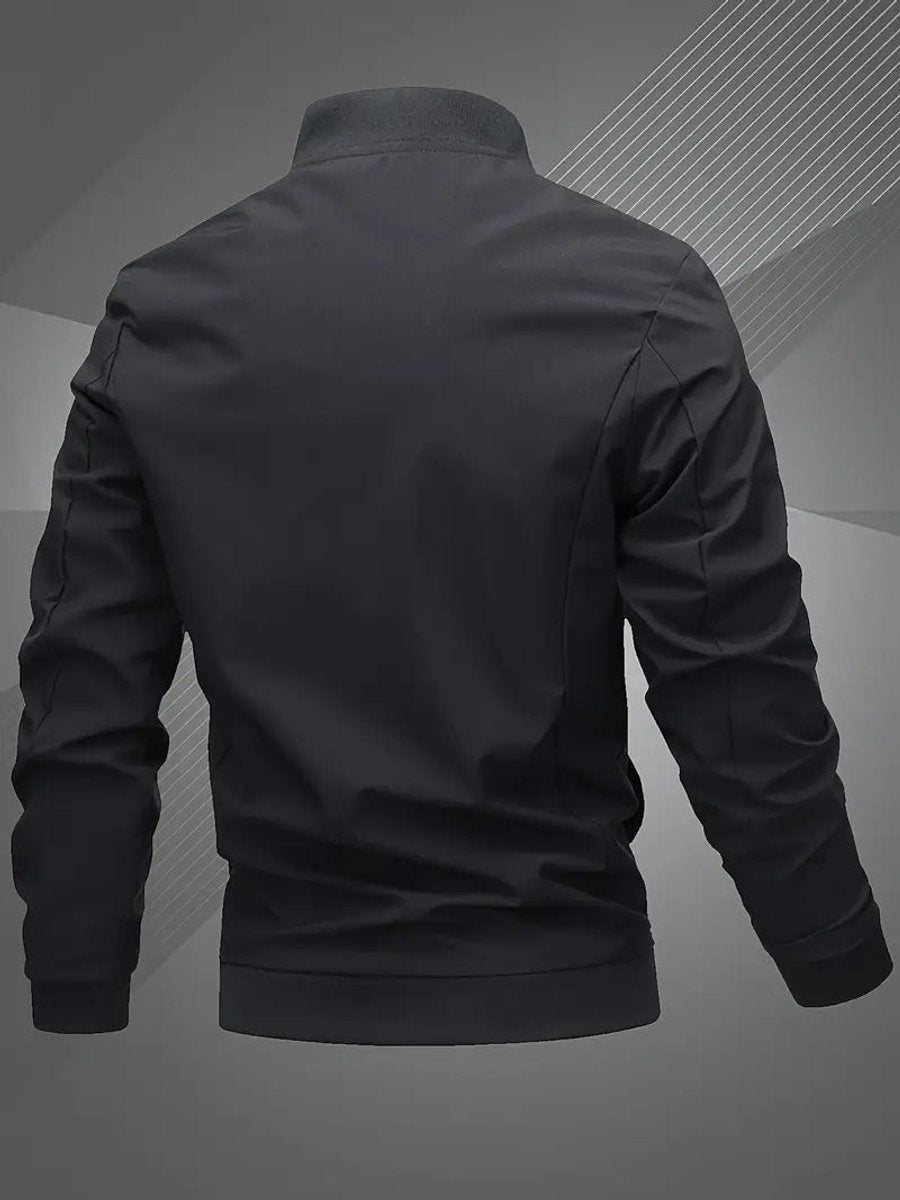 Herren Mens Bomber Jacket Lässige Polyester Blouson-Jacke Reißverschluss