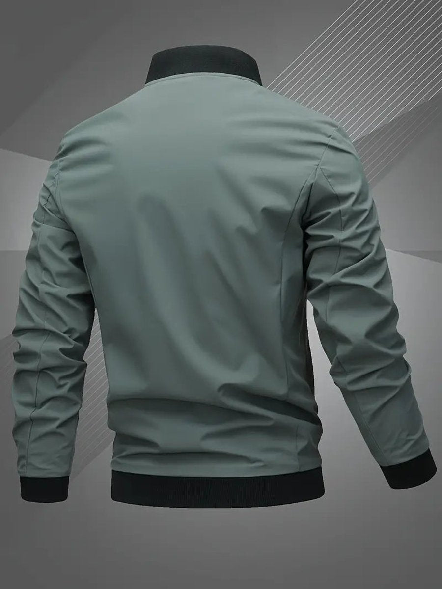 Herren Mens Bomber Jacket Lässige Polyester Blouson-Jacke Reißverschluss